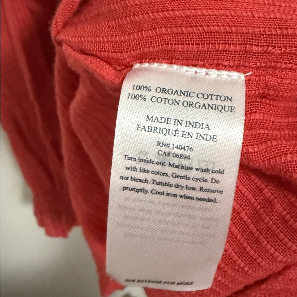 Faherty Coral Button-Front Ruffle-Trim Blouse - Picture 13 of 13